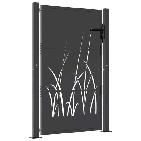 Gartentor Anthrazit 100x125 cm Stahl Gras-Design