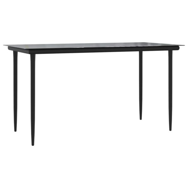 5-tlg. Garten-Essgruppe mit Kissen Schwarz und Grau Poly Rattan