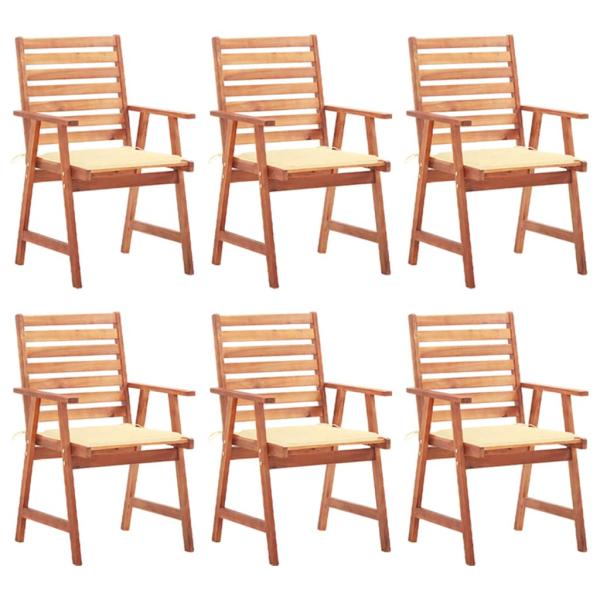 ARDEBO.de - Garten-Essstühle 6 Stk. mit Kissen Massivholz Akazie