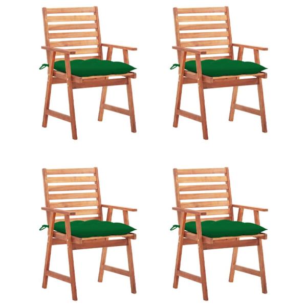 ARDEBO.de - Garten-Essstühle 4 Stk. mit Kissen Massivholz Akazie