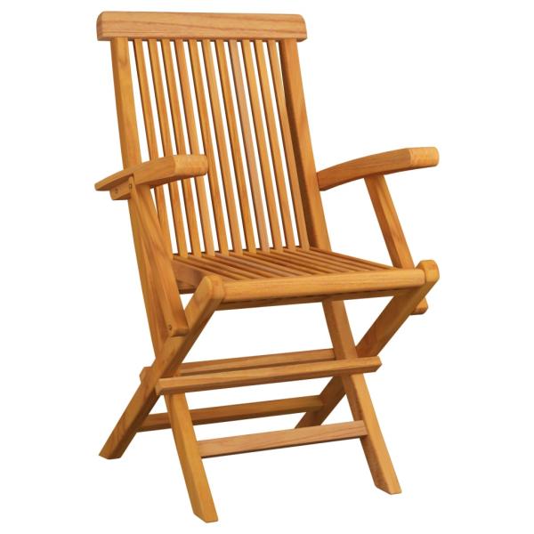 Klappstühle mit grünen Kissen, 2 Stück, Massivholz Teakholz