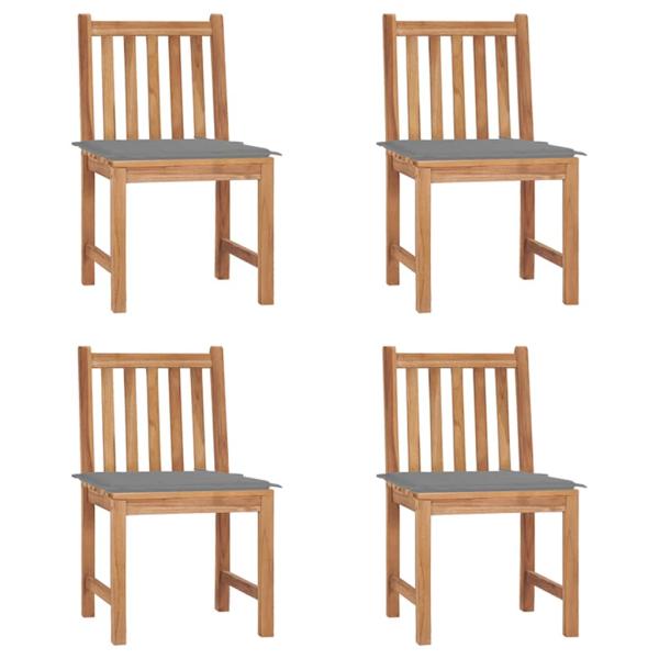 ARDEBO.de - Gartenstühle 4 Stk. mit Kissen Massivholz Teak