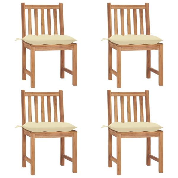 ARDEBO.de - Gartenstühle 4 Stk. mit Kissen Massivholz Teak