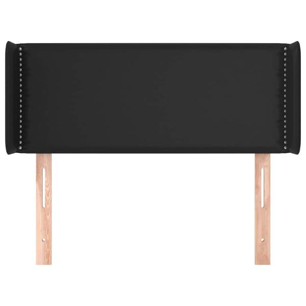 Kopfteil mit Ohren Schwarz 103x16x78/88 cm Kunstleder