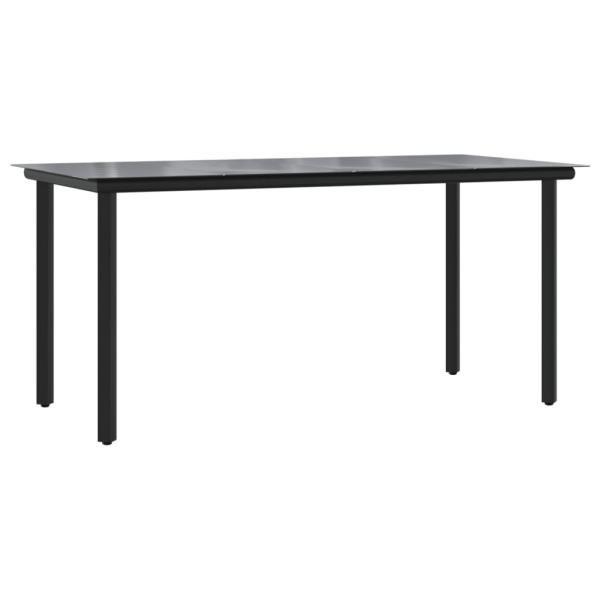 9-tlg. Garten-Essgruppe mit Kissen Schwarz Poly Rattan