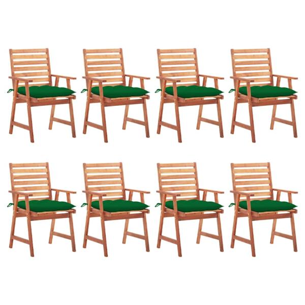 ARDEBO.de - Garten-Essstühle 8 Stk. mit Kissen Massivholz Akazie