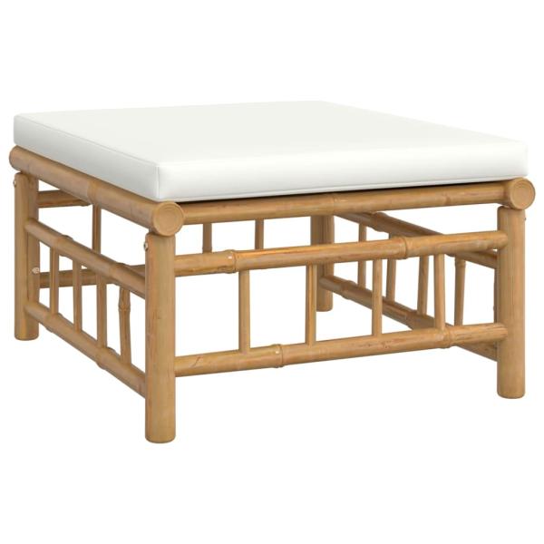 12-tlg. Garten-Lounge-Set mit Cremewei?en Kissen Bambus