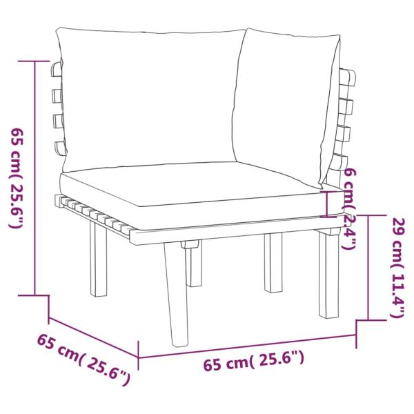 4-tlg. Garten-Lounge-Set mit Kissen Massivholz Akazie