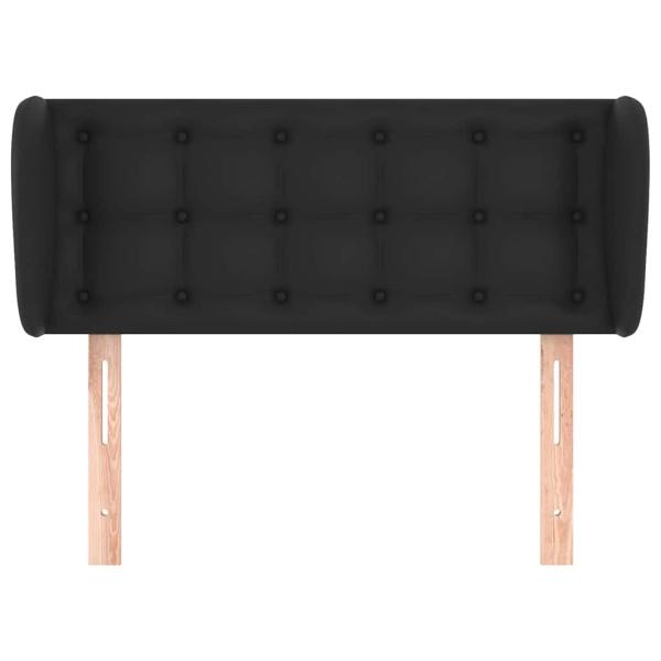 Kopfteil mit Ohren Schwarz 83x23x78/88 cm Kunstleder
