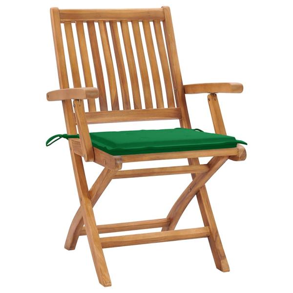 Klappstühle mit Kissen, 4-teilig, Massivholz Teakholz