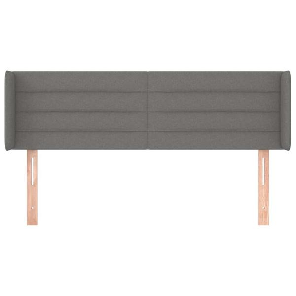 Kopfteil mit Ohren Dunkelgrau 147x16x78/88 cm Stoff