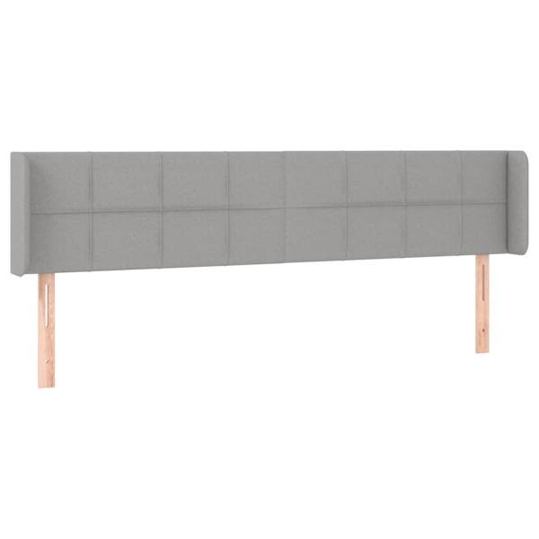 Kopfteil mit Ohren Hellgrau 203x16x78/88 cm Stoff