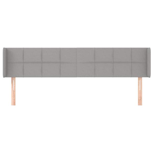 Kopfteil mit Ohren Hellgrau 203x16x78/88 cm Stoff