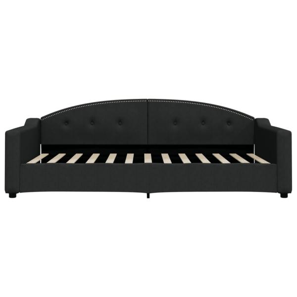 Tagesbett Ausziehbar Schwarz 100x200 cm Stoff
