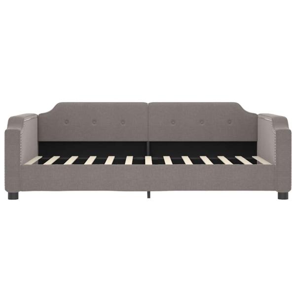 Tagesbett Ausziehbar mit Schubladen Taupe 90x200 cm Stoff