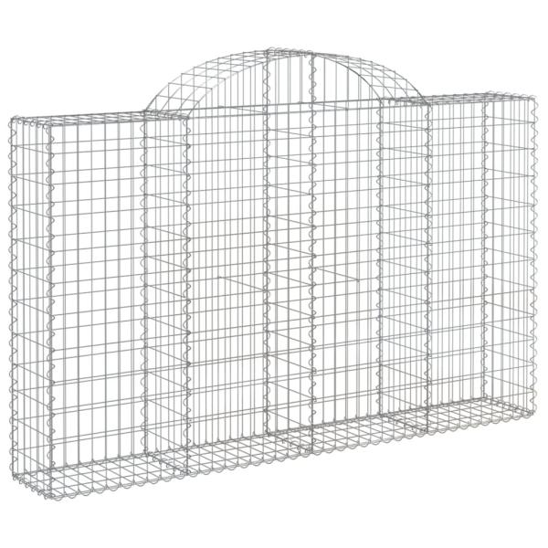 Gabionen mit Hochbogen 6 Stk. 200x30x120/140cm Verzinktes Eisen