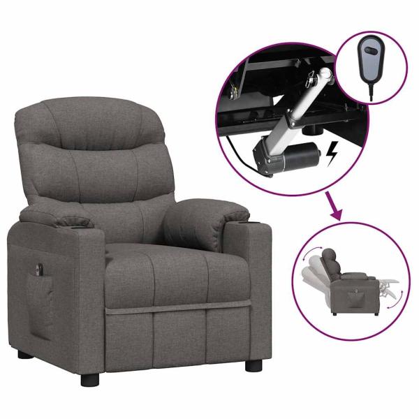 Relaxsessel Elektrisch Dunkelgrau Stoff