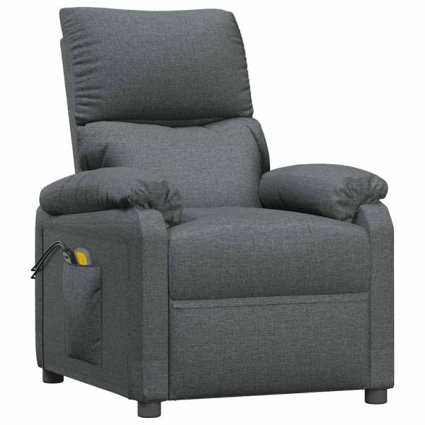 Massagesessel Elektrisch Dunkelgrau Stoff