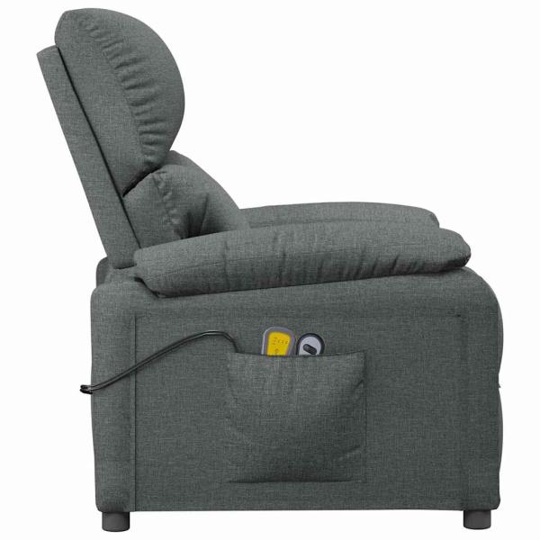 Massagesessel Elektrisch Dunkelgrau Stoff