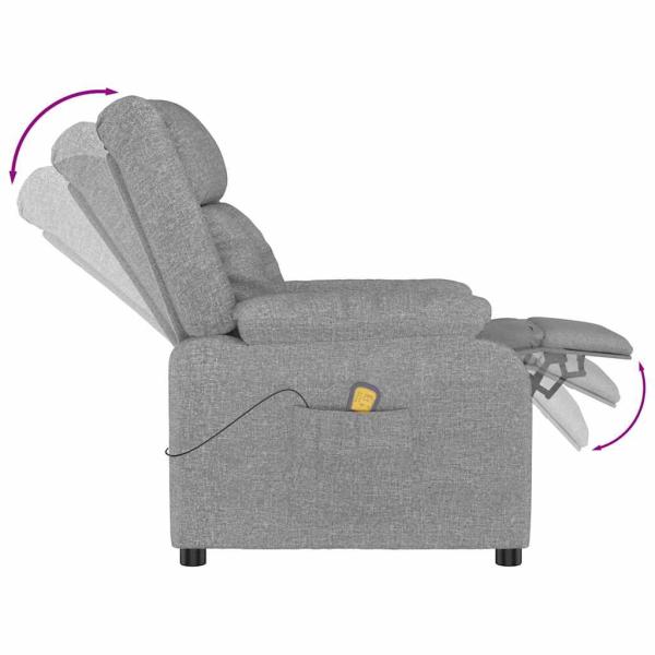 Massagesessel Hellgrau Stoff