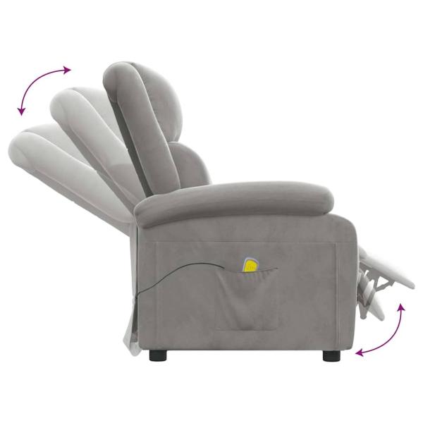Massagesessel Hellgrau Samt