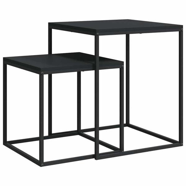 Couchtisch-Set 2-tlg. Holzwerkstoff und Metall