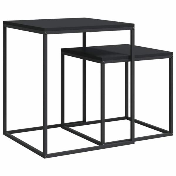 Couchtisch-Set 2-tlg. Holzwerkstoff und Metall