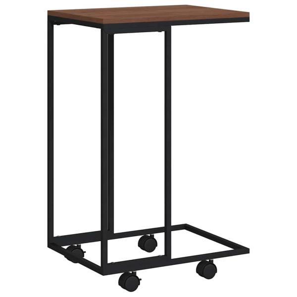 Beistelltisch mit Rollen Schwarz 40x30x63,5 cm Holzwerkstoff