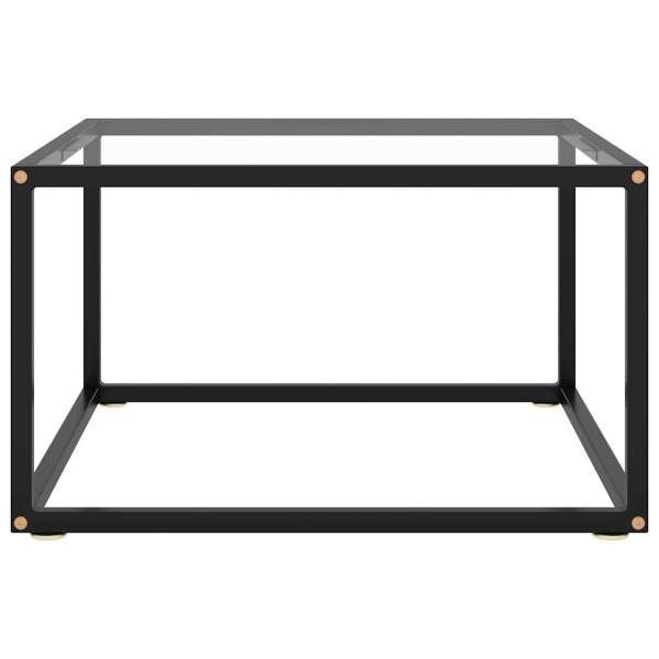 Couchtisch Schwarz mit Hartglas 60x60x35 cm