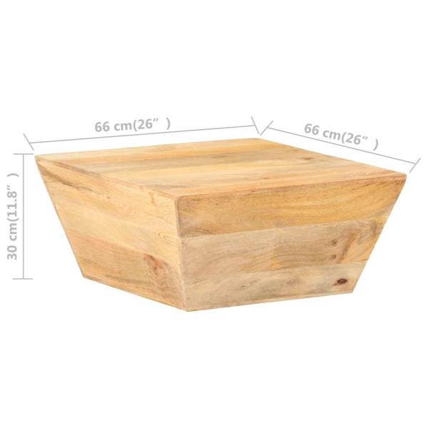 Couchtisch V-Form 66x66x30 cm Mango Massivholz