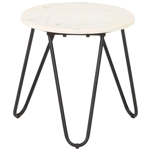 ARDEBO.de - Couchtisch Weiß 40×40×40 cm Echtstein in Marmoroptik