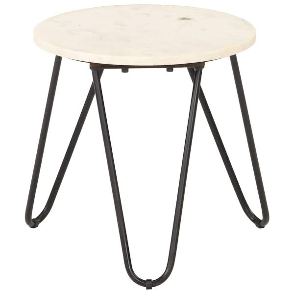 Couchtisch Weiß 40×40×40 cm Echtstein in Marmoroptik
