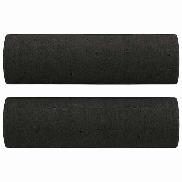 3-Sitzer-Sofa mit Zierkissen Schwarz 180 cm Stoff