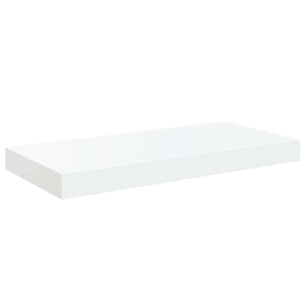 Schweberegale 2 Stk. Hochglanz-Wei? 50x23,5x3,8 cm MDF