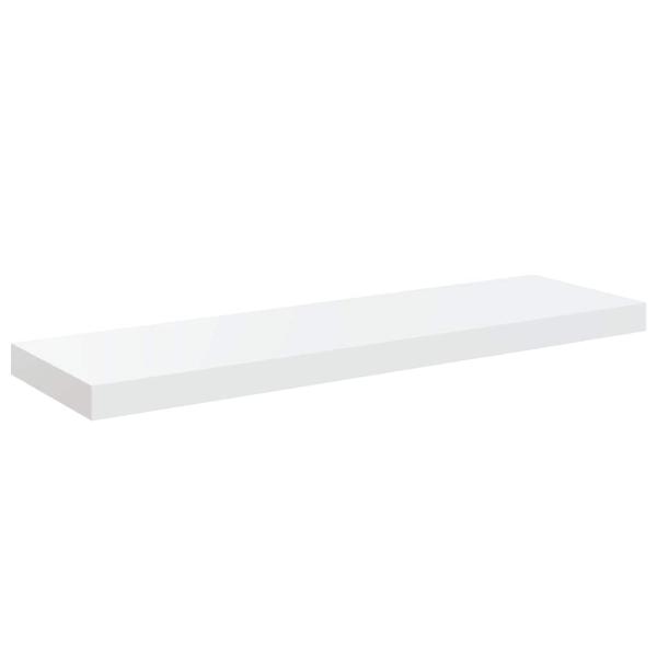 Schweberegale 2 Stk. Hochglanz-Weiß 80x23,5x3,8 cm MDF