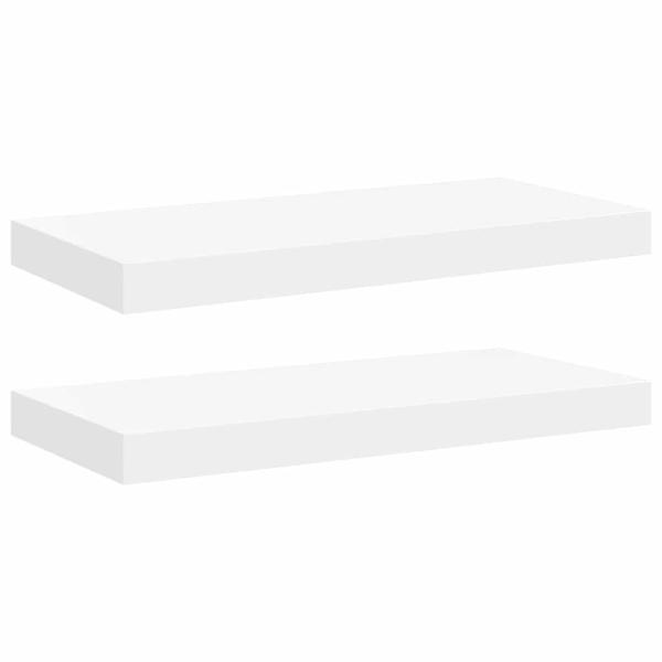 Schweberegale 2 Stk. Weiß 50x23,5x3,8 cm MDF