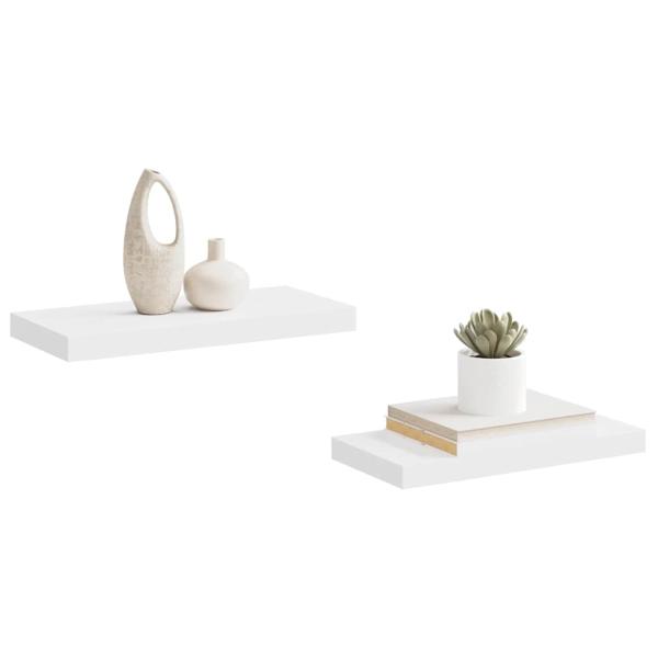 Schweberegale 2 Stk. Weiß 50x23,5x3,8 cm MDF