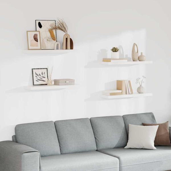 ARDEBO.de - Schweberegale 4 Stk. Weiß 80x23,5x3,8 cm MDF