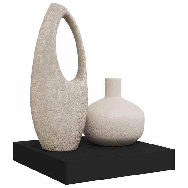 Schweberegal Schwarz 23x23,5x3,8 cm MDF