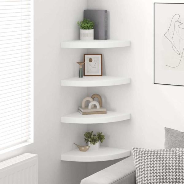 Eck-Schweberegale 4 Stk. Wei? 35x35x3,8 cm MDF
