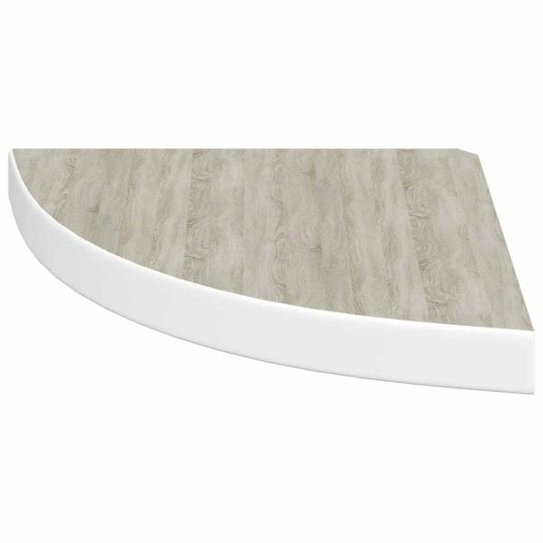 Eck-Schweberegale 2 Stk. Eichen-Optik und Weiß 35x35x3,8 cm MDF