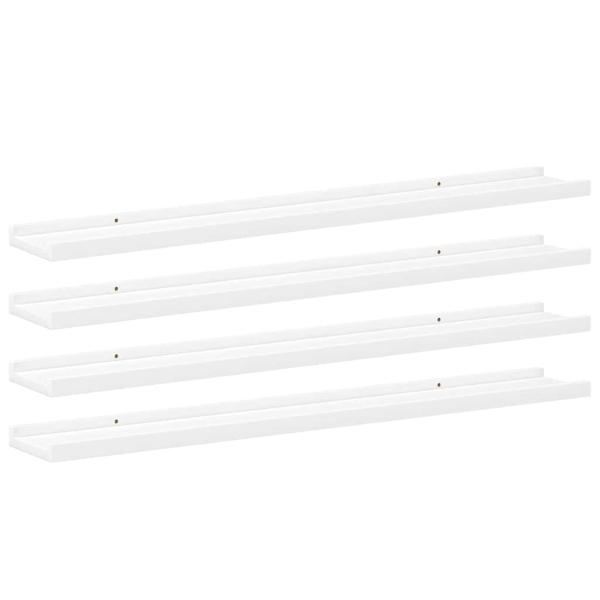 Wandregale 4 Stk. Weiß 100x9x3 cm