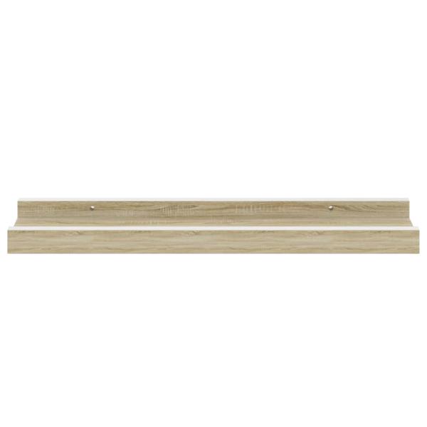 Wandregale 2 Stk. Weiß und Sonoma-Eiche 40x9x3 cm