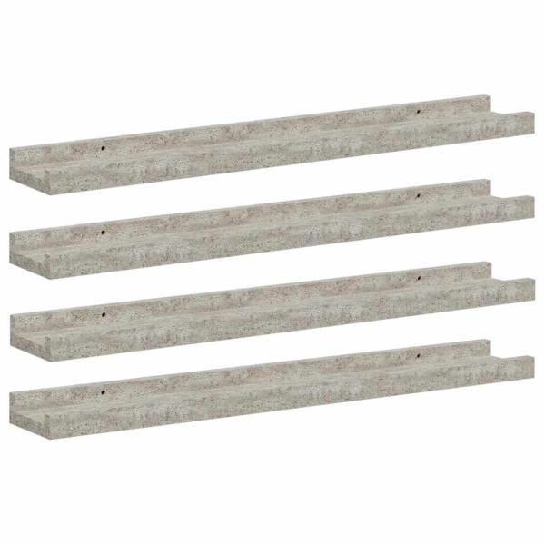Wandregale 4 Stk. Betongrau 60x9x3 cm