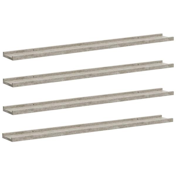 Wandregale 4 Stk. Betongrau 100x9x3 cm