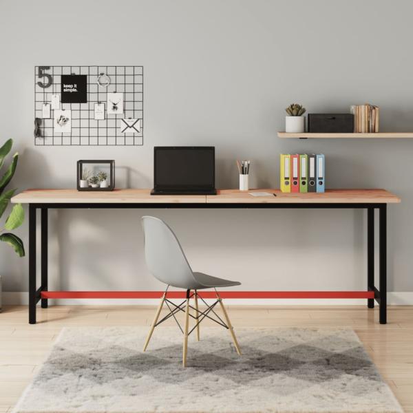 ARDEBO.de - Werkbank 220x55x81,5 cm Massivholz Buche und Metall