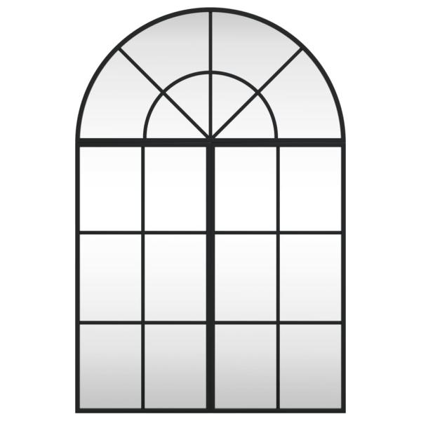 Wandspiegel Schwarz 60x90 cm Gewölbt Eisen