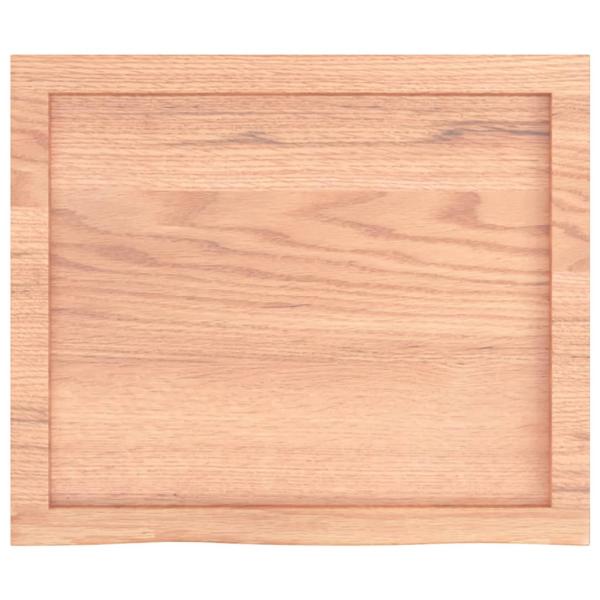Tischplatte Hellbraun 60x50x(2-4) cm Massivholz Eiche Behandelt