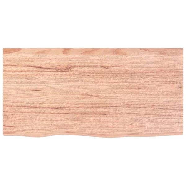 Tischplatte Hellbraun 80x40x(2-6) cm Massivholz Eiche Behandelt