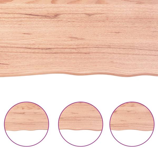 Tischplatte Hellbraun 100x60x(2-4)cm Massivholz Eiche Behandelt